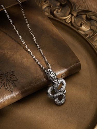 Gothic Snake Pendant Necklace for Men and Women - Punk Animal Jewelry