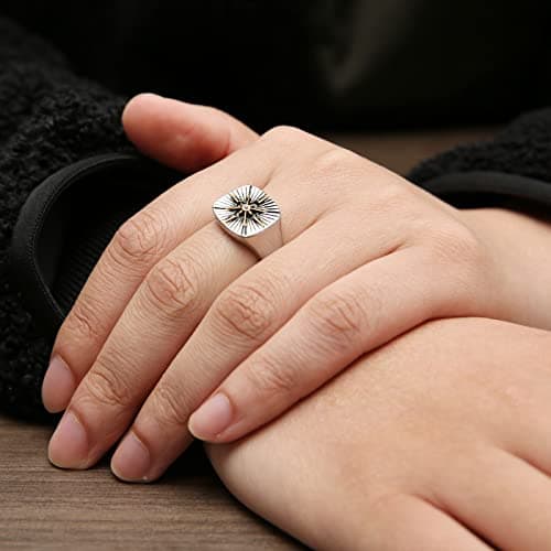 Viking Compass Ring for Men and Boys in Stainless Steel