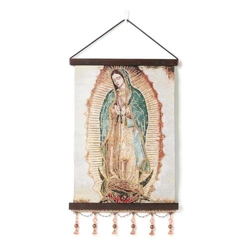 HZMAN Virgin Mary Retro Wall Art Decor - Handmade 17x12 Inch Framed Print for Living Room and Bedroom