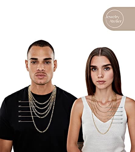 Gold Chain Necklace Collection for Women and Men - 14K Solid Yellow Gold Filled Figaro Chain Necklaces