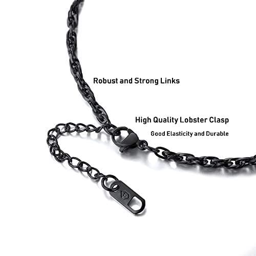 PROSTEEL 316L Stainless Steel Snake Cross Necklace, Adjustable 22"-24", Box Included