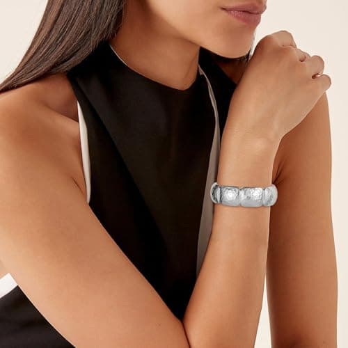 HZMAN Thick Wide High Polished Bangle Bracelet for Women Jewelry Gift