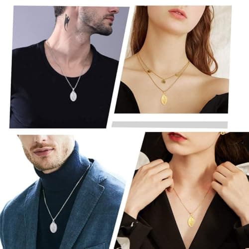Nofade Silver Virgin Mary Pendant Necklace 925 Sterling Religious Jewelry for Women Men