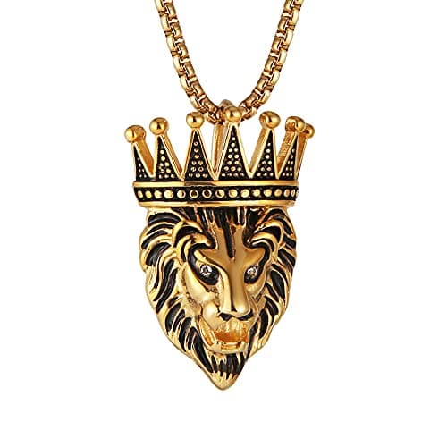 Stainless Steel Lion King Pendant Necklace for Men
