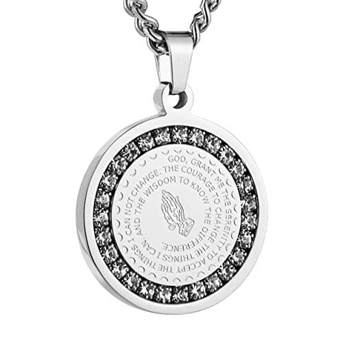 Christian Prayer Necklace Stainless Steel Pendant