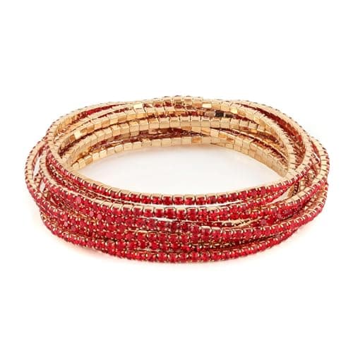 10 Pcs Tennis Bracelets Set for Women Girl Wedding Party Jewelry Gift