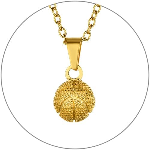 GOLDCHIC JEWELRY Sports Necklaces for Men and Teens – Stainless Steel Chain Jewelry for Football, Baseball, Soccer, Basketball, and Softball Fans