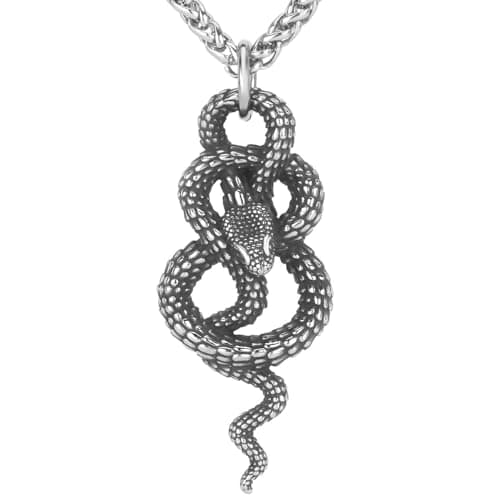 LOBON Fashion Snake Necklace - Gothic Stainless Steel Jewelry for Men & Women