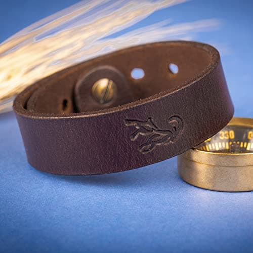 Custom Adjustable Full Grain Leather Bracelet - Handmade Gift for Christmas and Birthdays