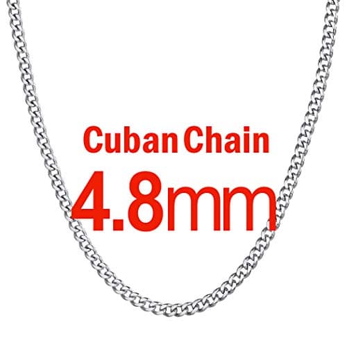 Men's Chunky Miami Cuban Chain Necklace with Custom Options - Available in Various Widths and Lengths, Gold Plated, Stainless Steel, or Black - Comes with Gift Box