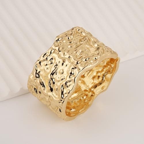 HZMAN Thick Wide Open Hinge Bangle Bracelets for Women Jewelry Gift