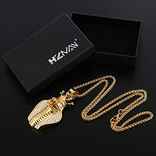 HZMAN Egypt Cobra King Pendant Necklace Hip Hop Chain