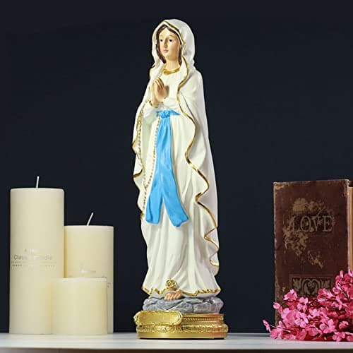 Qianling 8.7" Virgin Mary Statue for Catholic Altar Decor