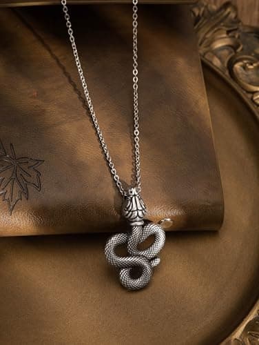 Gothic Snake Pendant Necklace for Men and Women - Punk Animal Jewelry