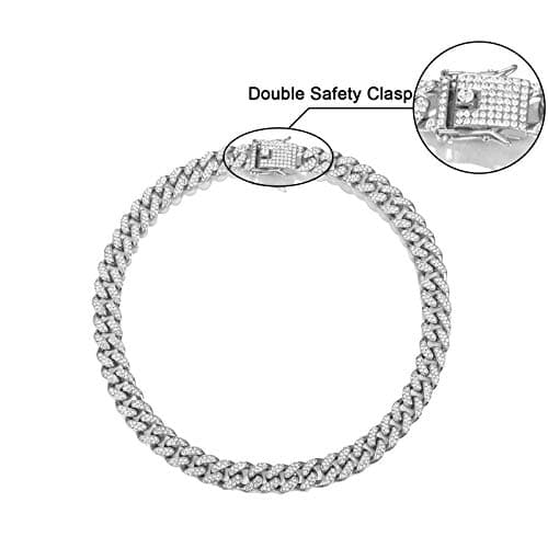 Men's Gold & Silver Plated Cuban Link Miami Necklace, 18-24 Inch Diamond Chain