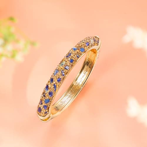 Chunky Gold Plated Stone Chips Cuff Bracelet for Women - Retro Gravel Agate Jewelry Gift
