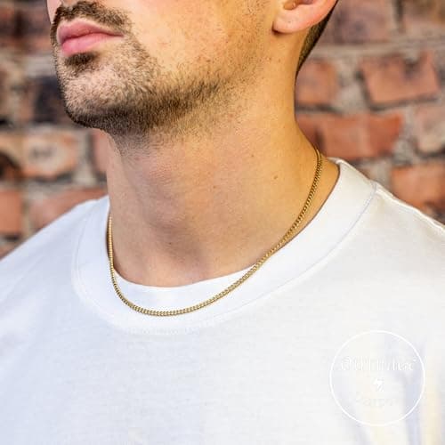 CG&KYGG 14K Gold Plated 3mm Cuban Chain Necklace for All, Stylish Gift