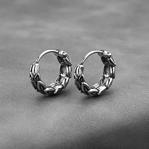 HZMAN Dragon Scale Hoop Earrings - Vintage Gothic Punk Jewelry for Men & Women