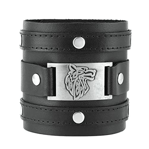 Men's Viking Style Leather Cuff Bracelet