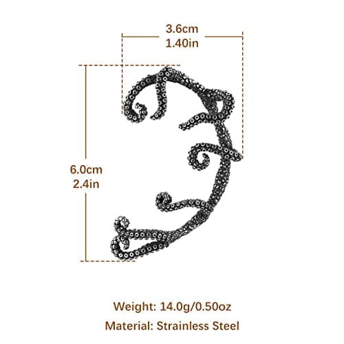 HZMAN Stainless Steel Ear Cuff Earrings for Women and Men Stud