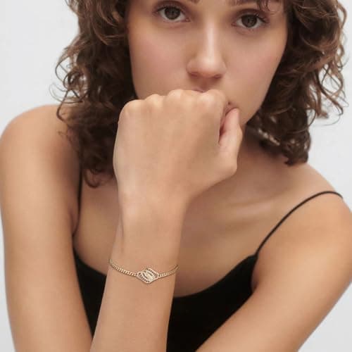 HZMAN Virgin Mary Bracelet for Women - Rose Gold Plated Our Lady of Guadalupe Link Bracelet