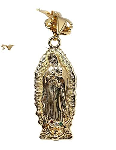 Fran & Co. Gold Plated Virgin Mary Figaro Necklace 26"