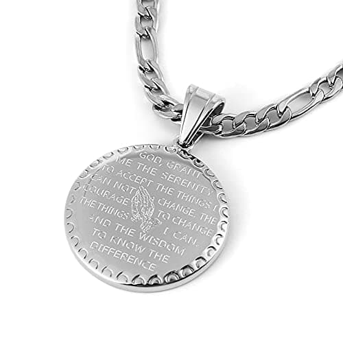 Christian Prayer Necklace Stainless Steel Pendant
