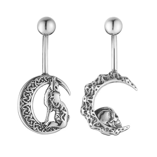 HZMAN 14G Surgical Steel Gothic Belly Button Rings for Women