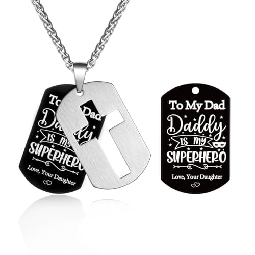 Stainless Steel Cross Necklace for Men and Boys with Lord's Prayer Pendant