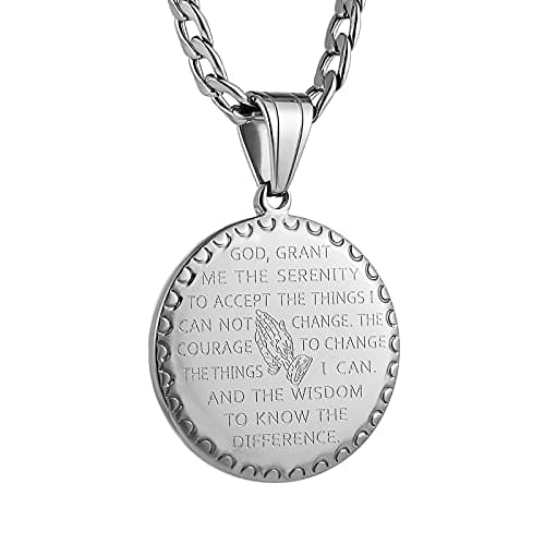 Christian Prayer Necklace Stainless Steel Pendant
