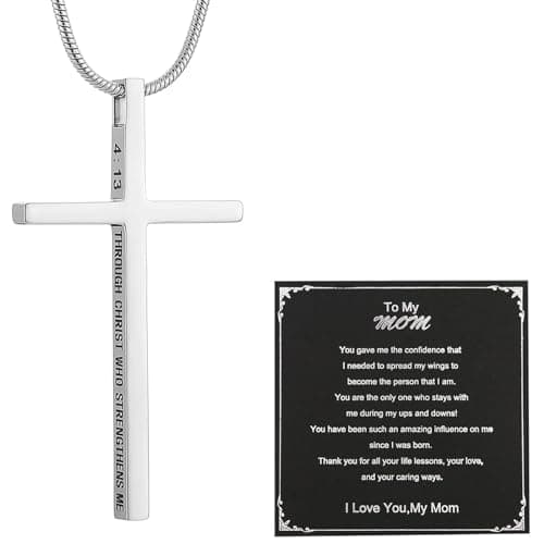 Philippians 4:13 Cross Necklace for Strength