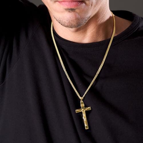 14K Gold Cross Necklace for Men - Versatile and Timeless