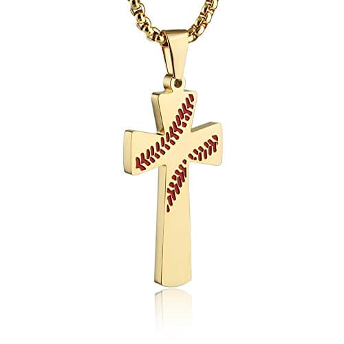 Baseball Cross Necklace for Son: Christmas Birthday Gift from Mom Dad