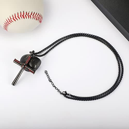 Personalized Baseball Bat Charm Pendant Necklace for Men
