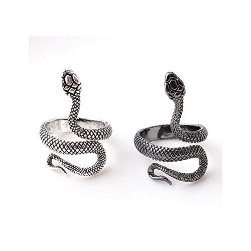 Acxico Punk Men's Adjustable Snake Finger Ring Jewelry