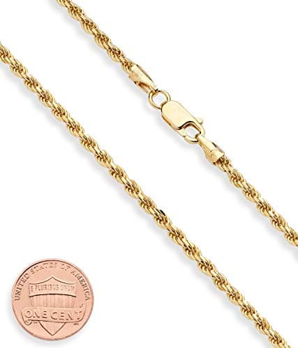 Miabella Italian 18K Gold Over Sterling Silver Braided Rope Chain Necklace