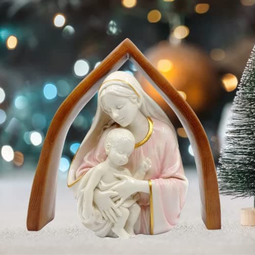 13" Virgin Mary and Child Statue - Religious Home Decor
