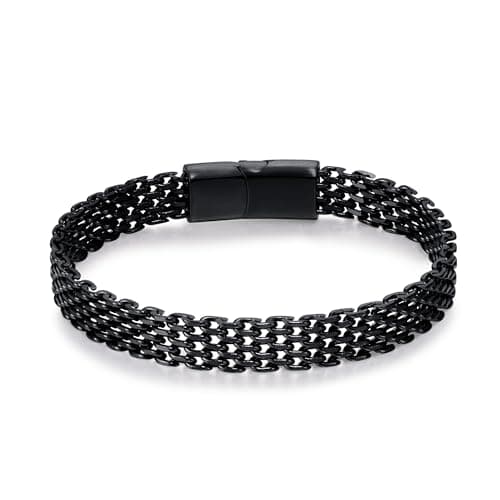 Stainless Steel Magnetic Clasp Mens Franco Chain Bracelet