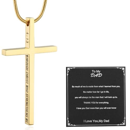 Philippians 4:13 Cross Necklace for Strength