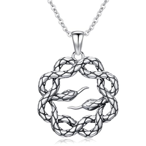 Silikepa 925 Sterling Silver Mysterious Snake Pendant Necklace