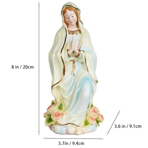 Swaite Virgin Mary Statue, 8 Inch LED Lighted, Religious Decor & Collection Gift