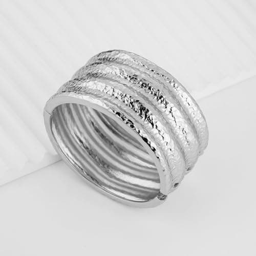 HZMAN Thick Wide Irregular Open Hinge Bracelet for Women
