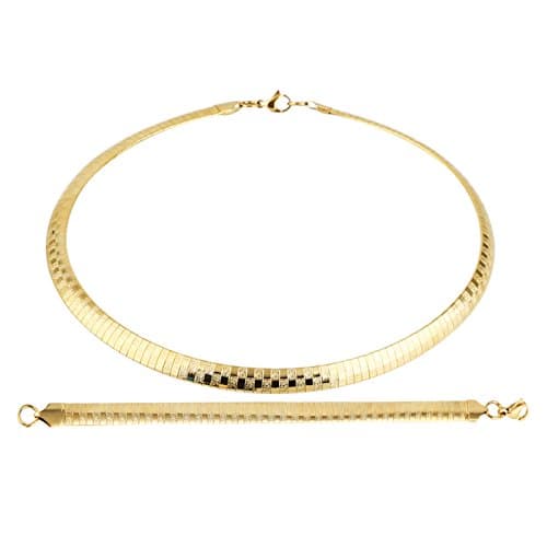 HZMAN Stainless Steel Omega Chain Necklace & Bracelet Set