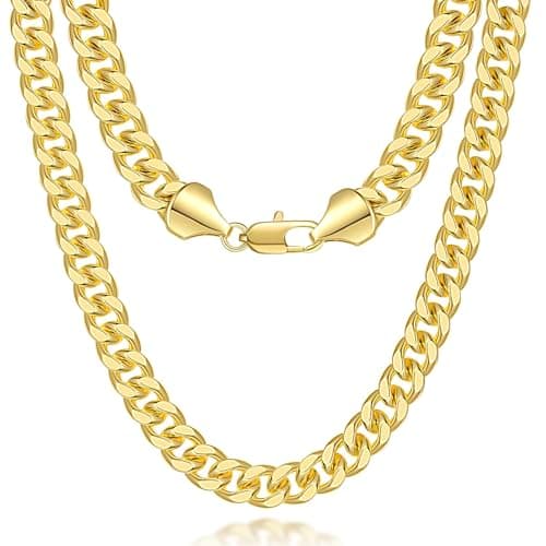 KROMPG 14K Gold Chain Necklace for Men and Women
