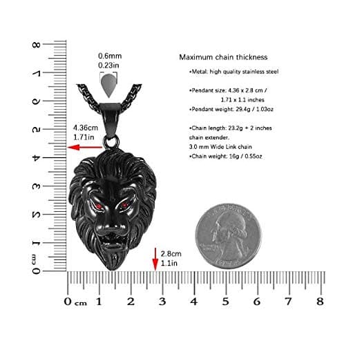 Stainless Steel Lion King Pendant Necklace for Men