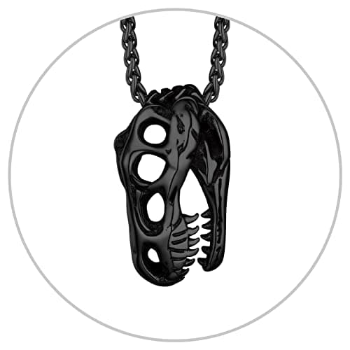 Richsteel Men's Crocodile T-Rex Skeleton Punk Jewelry