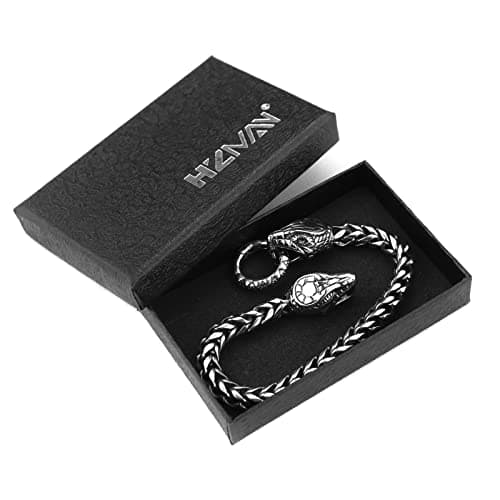 Retro Dragon Head Bracelet Stainless Steel Gothic Punk Black Dragon Bangle Cuban Chain Link Bracelet Biker Party Jewelry Gift