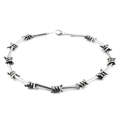 Barbed Wire Necklace for Men, Punk Gothic Style