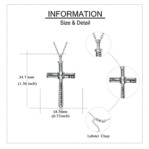 Baseball Cross Necklace for Women