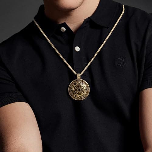 ChicGems Solomon Six Pointed Star of David Necklace for Men & Women